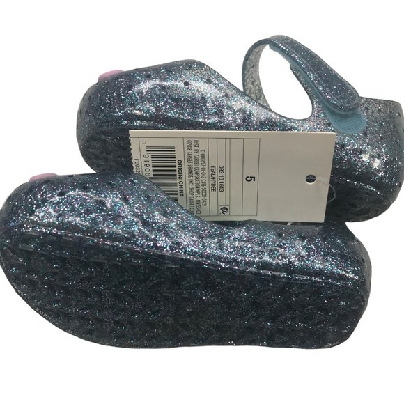 Cat And Jack Girl's Size 5 Hydee Mermaid Slip On Shoe Teal New With Tags - Picture 5 of 13